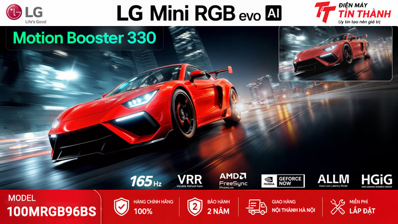 Smart Tivi LG 100MRGB96BS hỗ trợ gaming VRR 165Hz FreeSync