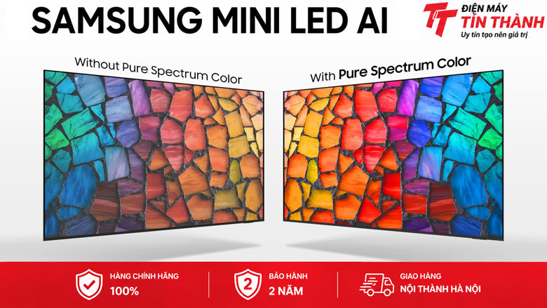Smart Tivi Mini LED Samsung AI 4K 50 inch UA50M77HA - Pure Spectrum Color