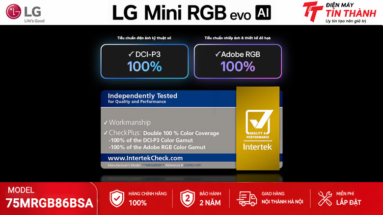 Công nghệ Mini RGB evo MRGB85 trên Smart Tivi LG 75MRGB86BSA