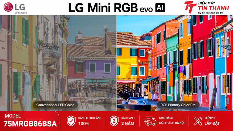 RGB Primary Color Pro đạt 100% DCI-P3 và Adobe RGB trên LG 75MRGB86BSA