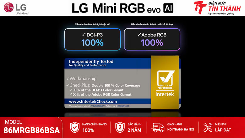 Công nghệ Mini RGB evo trên Smart Tivi LG 86MRGB86BSA
