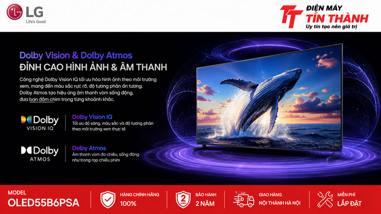 Công nghệ Dolby Vision và Dolby Atmos trên OLED55B6PSA