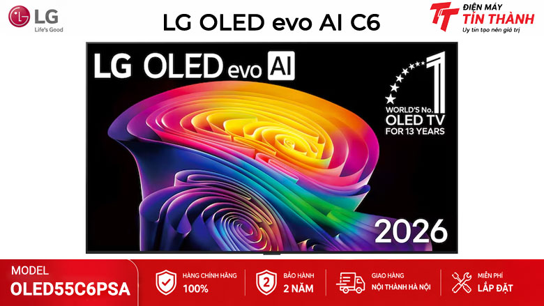 Smart Tivi OLED LG AI 4K 55 inch OLED55C6PSA chính hãng