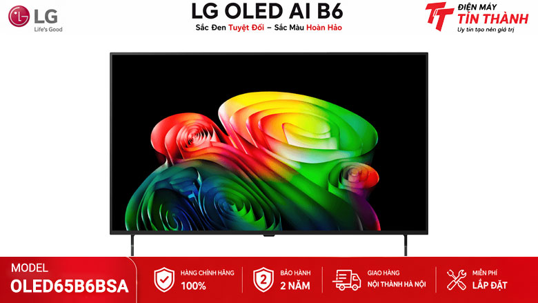 Màn hình OLED trên tivi LG OLED65B6PSA hiển thị màu đen sâu