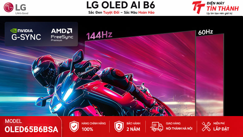 Tivi LG OLED65B6PSA hỗ trợ gaming VRR 144Hz G-Sync FreeSync