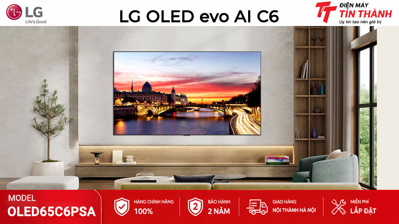 Thiết kế mỏng sang trọng của Smart Tivi OLED LG 65 inch OLED65C6PSA