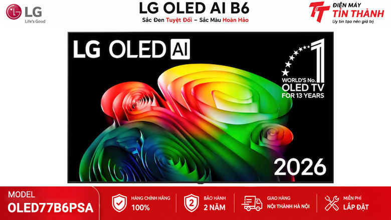Smart Tivi OLED LG AI 4K 77 inch OLED77B6PSA chính hãng