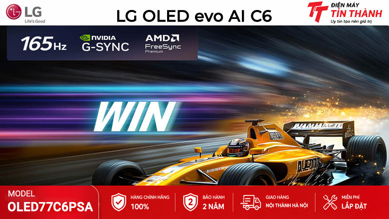 Tivi LG OLED77C6PSA hỗ trợ gaming VRR 165Hz G-Sync FreeSync