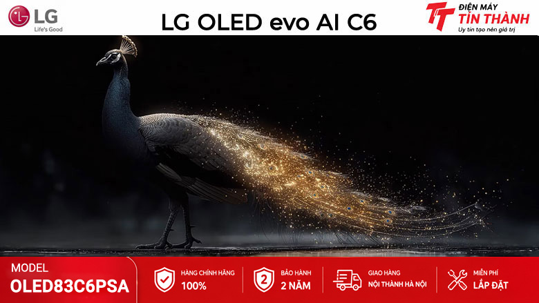 Màn hình OLED evo trên LG OLED83C6PSA hiển thị màu đen sâu và hình ảnh điện ảnh