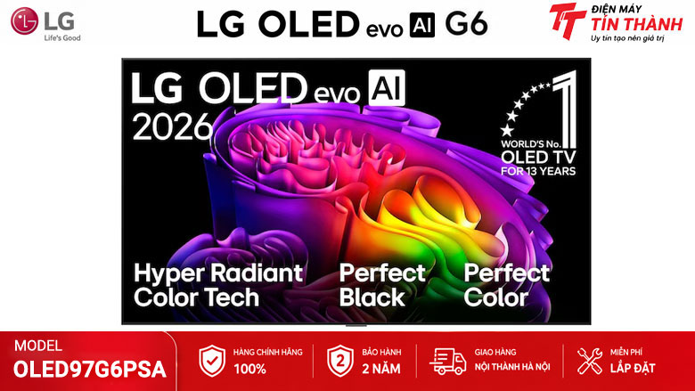 Smart Tivi OLED LG AI 4K 97 inch OLED97G6PSA chính hãng