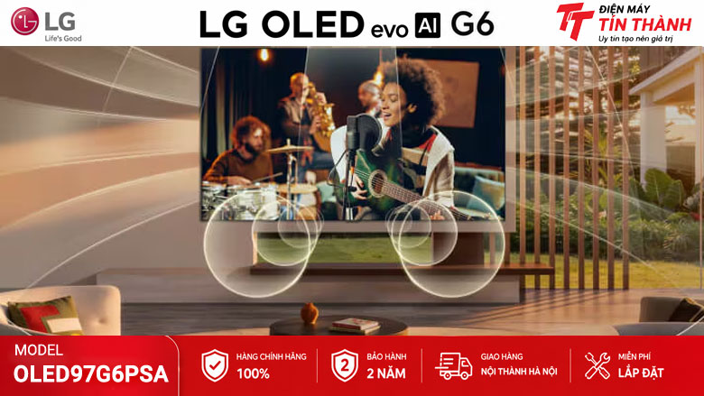 Âm thanh 60W trên Smart Tivi OLED LG OLED97G6PSA