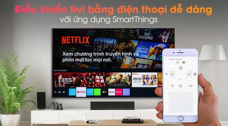 Tivi Samsung – Điều khiển tivi bằng điện thoại qua ứng dụng SmartThings hiện đại