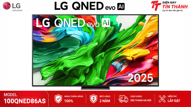 Smart Tivi QNED evo LG AI 4K 100 inch 100QNED86AS chính hãng
