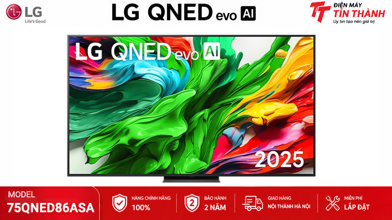 Smart Tivi QNED evo LG AI 4K 75 inch 75QNED86ASA chính hãng