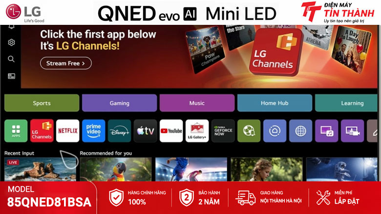 Hệ điều hành webOS 26 trên Smart Tivi QNED LG 85QNED81BSA