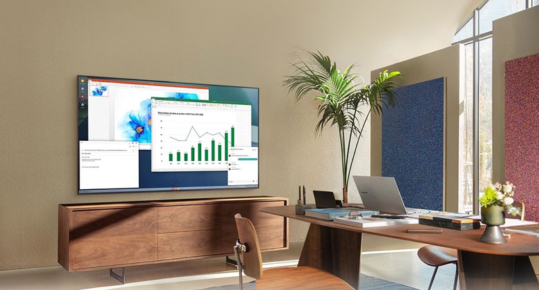 smart tivi samsung 4k 55 inch ua55au7002 - Kết nối dễ dàng với đa thiết bị