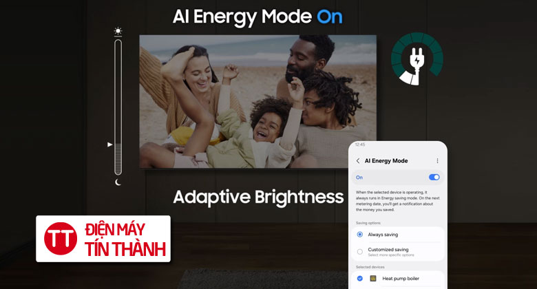Tivi Samsung 65 inch 2025 - Chế độ tiết kiệm điện AI Energy
