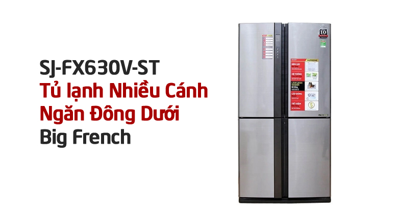 So sánh chi tiết tủ lạnh 4 cánh: SJ-FX630V-ST