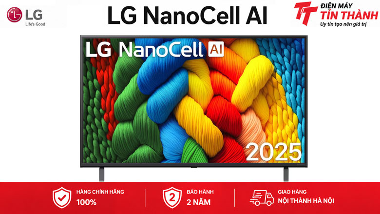 Smart Tivi NanoCell LG AI 4K 43 inch 43NANO80ASA - Thiết kế