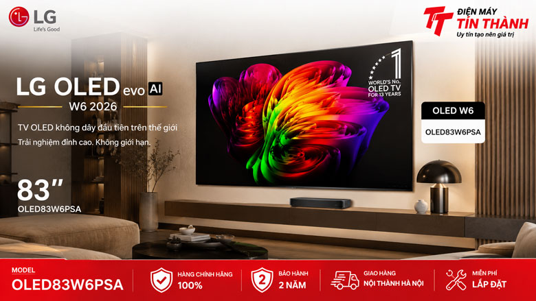 Tivi LG 83 inch OLED evo cho phòng khách cao cấp