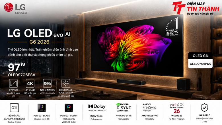 Tivi LG 97 inch OLED evo cho biệt thự và phòng chiếu phim tại gia
