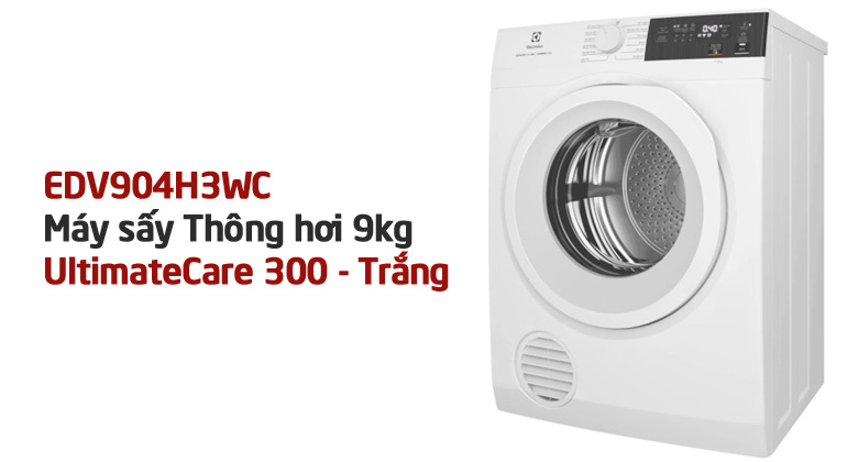 Máy sấy Electrolux 9kg EDV904H3WC - Công suất lớn, sấy hiệu quả