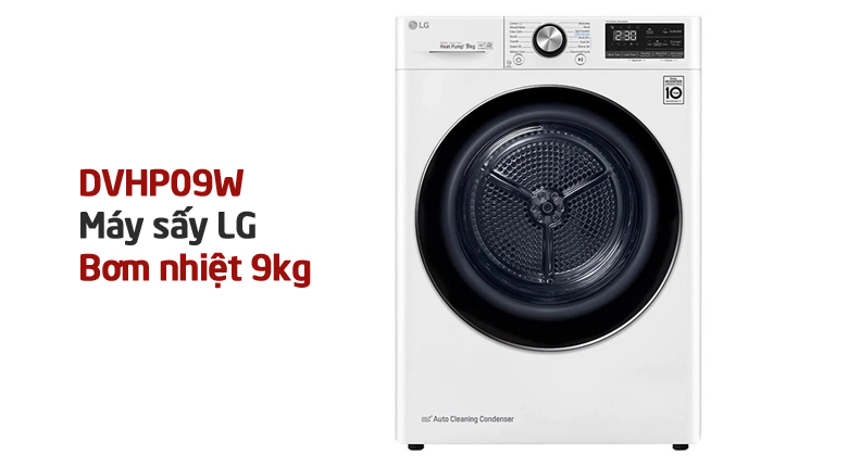Máy Sấy LG 9kg DVHP09W - Thiết Kế Sang Trọng, Sấy Khô Nhanh Chóng