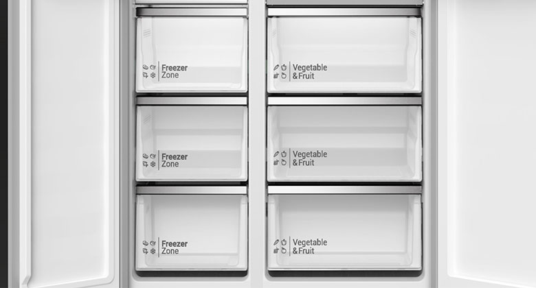 Tủ lạnh Hitachi side by side - Ngăn Lưu Trữ 3 Tầng Tiện Lợi