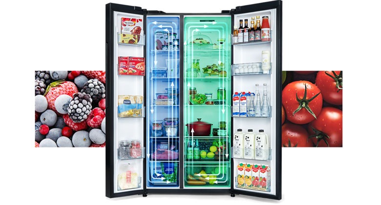 Tủ lạnh Hitachi Inverter 655 lít HRSN9713ESMGWVN - Hệ Thống Làm Lạnh Vòng Cung Kép Dual Surround Cooling