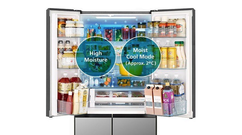 Tủ lạnh Hitachi 540 lít R-HW540RV(X) Hơi Ẩm Khoảng 2°C Giữ Thực Phẩm Tươi Ngon