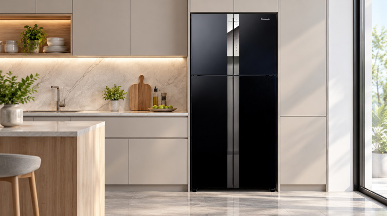 Tủ lạnh Panasonic NR-DZ601YGKV thiết kế Multi Door 4 cánh mặt kính