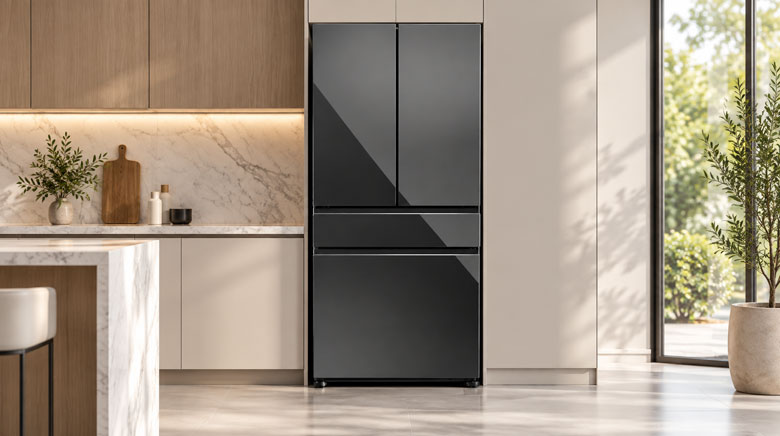 Tủ lạnh Panasonic NR-YW590XJKV thiết kế Multi Door 4 cánh mặt kính