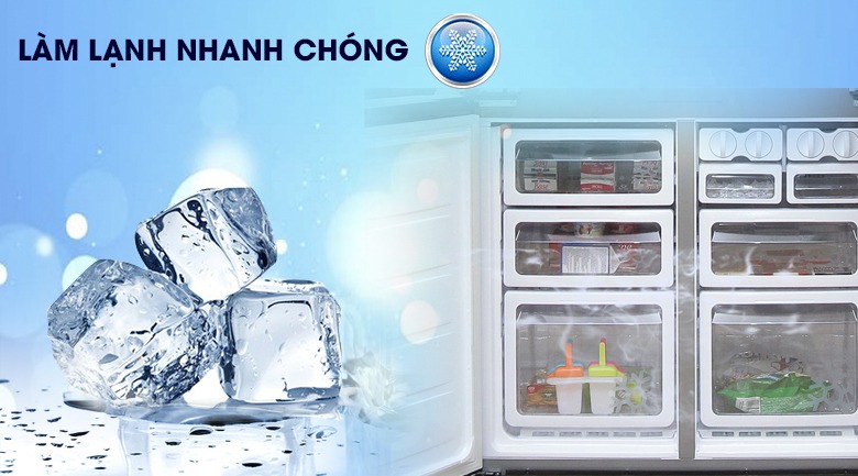 Tủ lạnh Sharp Inverter 556 lít SJ-FX630V-ST - Làm lạnh thực phẩm nhanh chóng tiện lợi