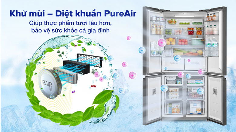 Tủ lạnh Toshiba 4 cánh - Công nghệ kháng khuẩn, khử mùi
