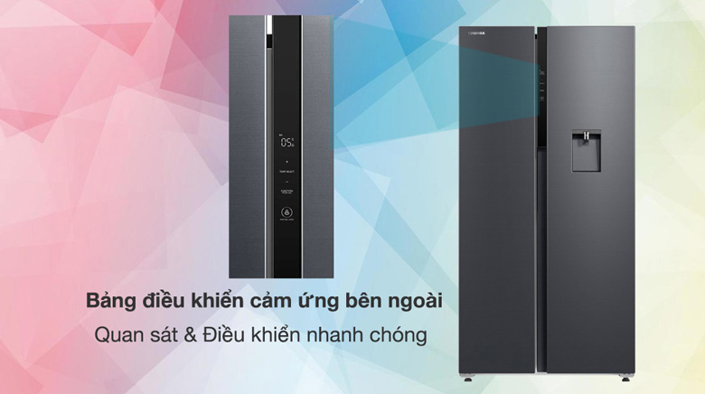 Tủ lạnh side by side Toshiba - Bảng điều khiển