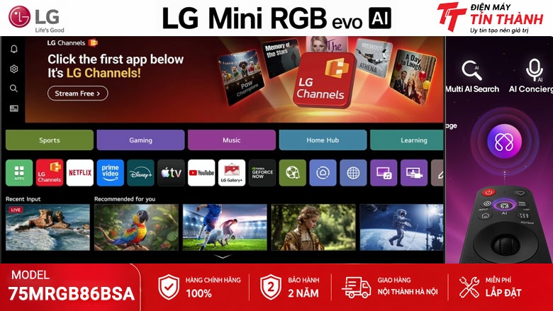 Smart Tivi LG Mini RGB evo AI 4K 75 inch 75MRGB86BSA - Hệ điều hành