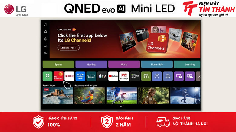 Smart Tivi QNED LG AI 4K 75 inch 75QNED81BSA - Hệ điều hành webOS 26