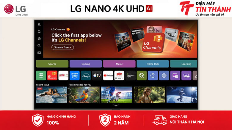 Smart Tivi LG AI 4K 55 inch 55NU855BPSA - webOS 26 Multi AI Search