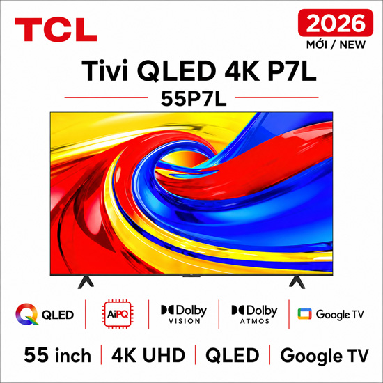 Google Tivi QLED TCL 55P7L 4K 55 inch 2026