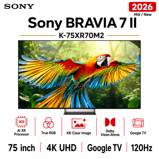 Sony K-75XR70M2 - màn hình True RGB 75 inch 4K
