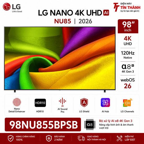 Smart Tivi LG AI 4K 98 inch 98NU855BPSB