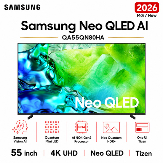Smart Tivi Neo QLED Samsung AI 4K 55 inch QA55QN80HA