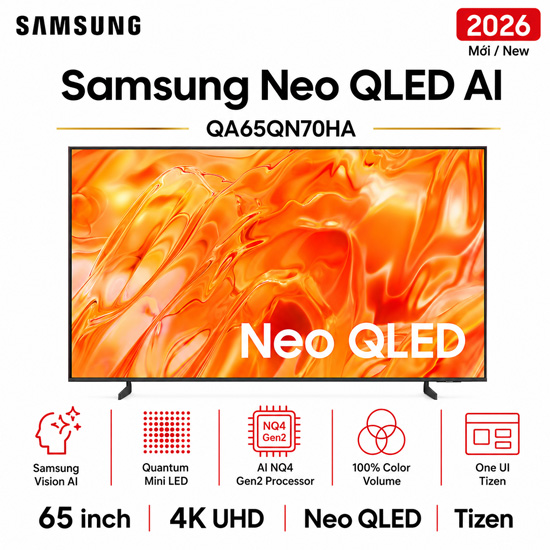 Smart Tivi Neo QLED Samsung AI 4K 65 inch QA65QN70HA