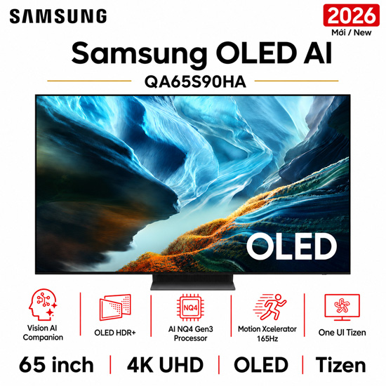 Smart Tivi OLED Samsung QA65S90HA 65 inch hỗ trợ SmartThings và AirPlay 2