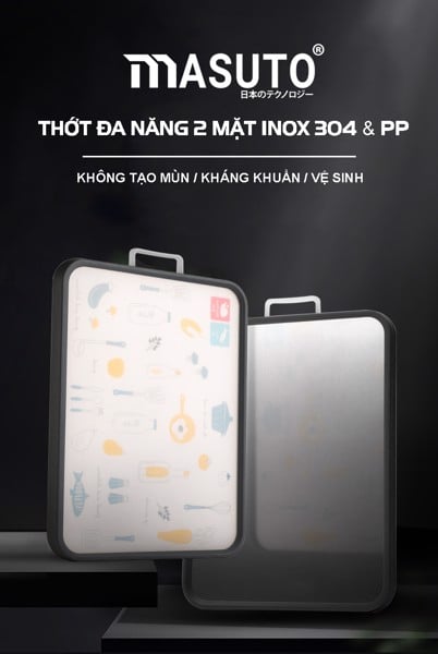 THỚT INOX 304 MASUTO - KHÁNG KHUẨN TỐI ƯU