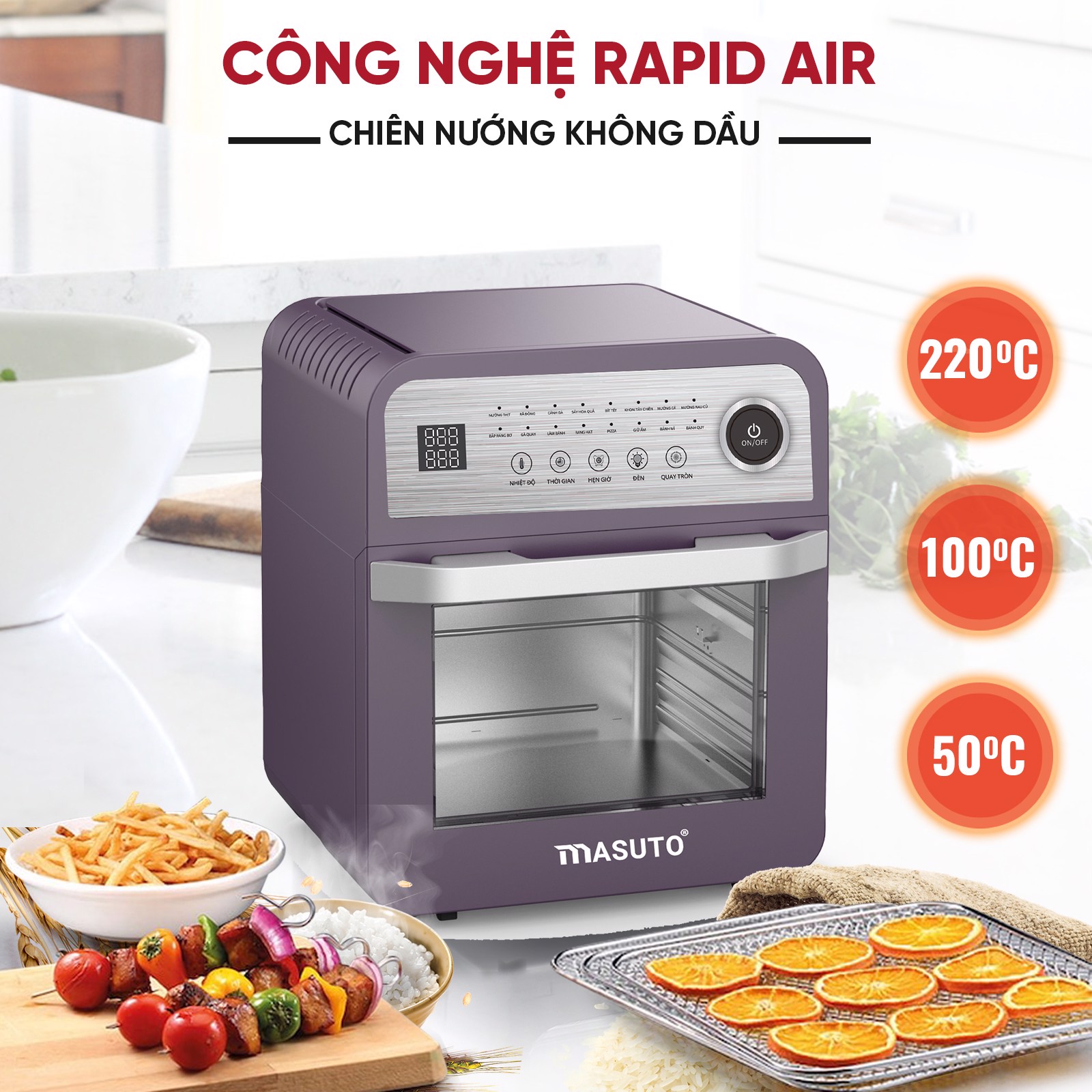 Nồi chiên không dầu Masuto PRO12 16 chế độ