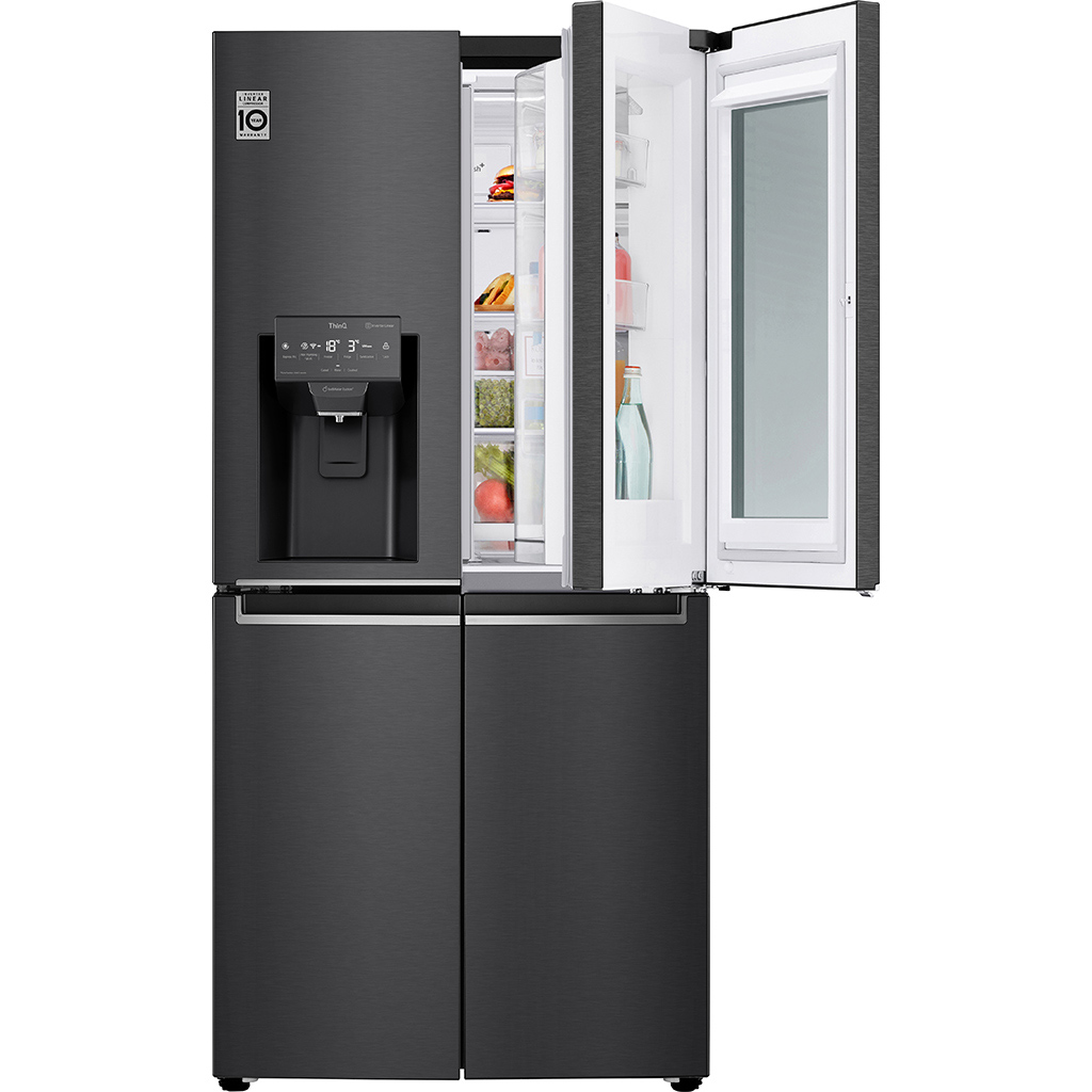 Tủ lạnh LG French Door với Instaview Door-in-door và ngăn lấy nước ngoài UVnano 496L màu đen lì GR-X22MBI