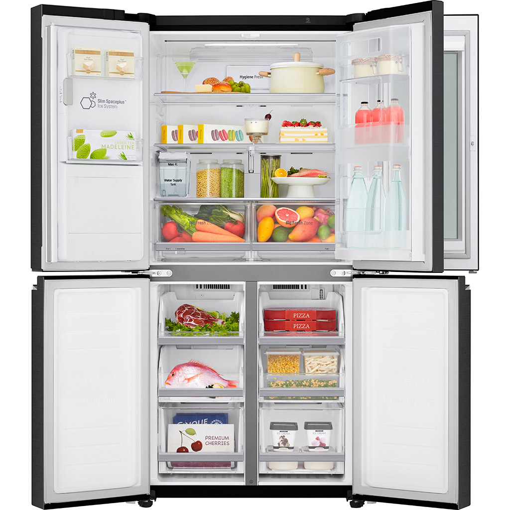 Tủ lạnh LG French Door với Instaview Door-in-door và ngăn lấy nước ngoài UVnano 496L màu đen lì GR-X22MBI