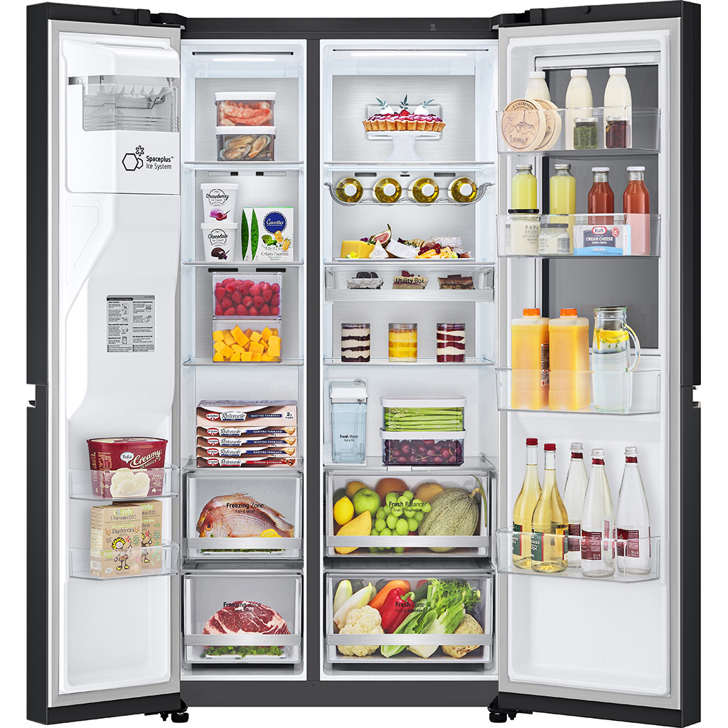 Tủ lạnh LG Instaview lấy nước ngoài UVnano 635L màu đen GR-X257BL