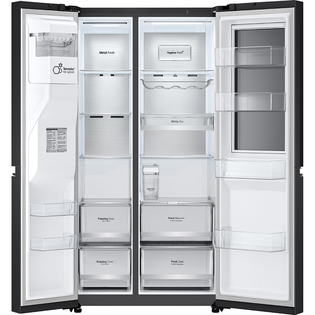 Tủ lạnh LG Instaview lấy nước ngoài UVnano 635L màu đen GR-X257BL